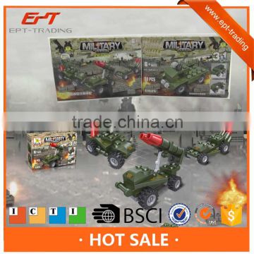 Hot selling plastic military vehicle block toy