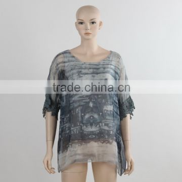 F5S10382 Ladies 3/4 Sleeve Lace Tshirt
