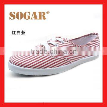 new design ladies shoes shoe canvas red white