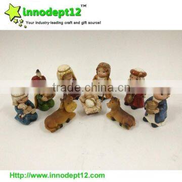 Resin nativity baby jesus figurine set,polyresin nativity figurines