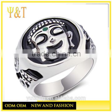 Jingli Jewelry factory 316stainless steel buddha rings ,stainless steel casting buddha rings for men and women (HS-078)