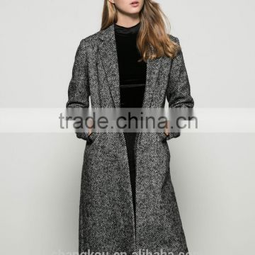 ladies wool long winter coat black gray long wool coat women