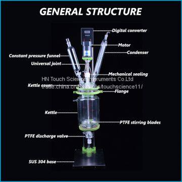 Types Glass Reactor Price with Double Jacket