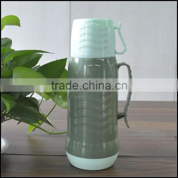 Wholesale 1.0L thermos glass refill vacuum flask with cup and handle