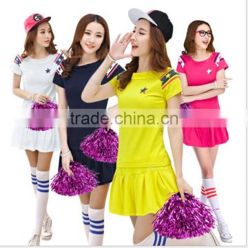 Hot selling women sport cheerleader wear top and skirt BB004