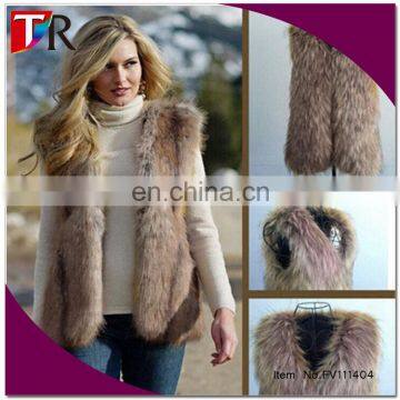wholesale girls faux fox fur waistcoats plus size fur vest