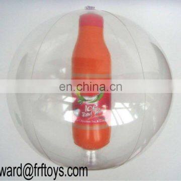 inflatable beach ball with bottle inside