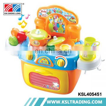Kids kitchen set play toys with music and light for sale