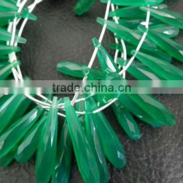 Green Onyx all color chalcedony long drops custom cut briollete chicklets drops gemstones cabochon calibrated