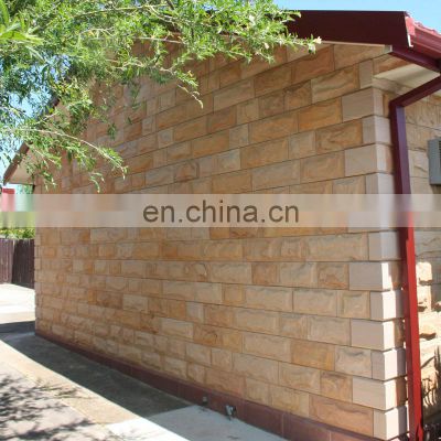 Acceptable cut size light yellow sandstone mushroom surface interior decorative wall panels architectural exterior slab of stone