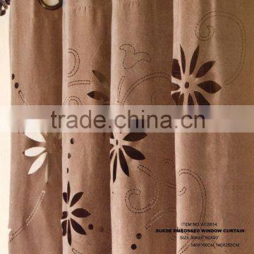 EUROPEAN STYLE CUSTOM SUEDE EMBOSSED WINDOW CURTAIN