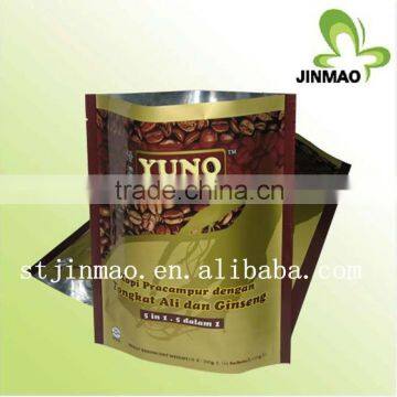 Laminating stand up coffee pouch package