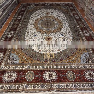 hand craft double knotted hand woven carpet imported from china