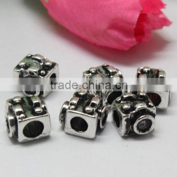 Europe and America Popular Pdora Square Shape Large Hole Beads Accessories, Zinc Alloy Jewelry Accessories
