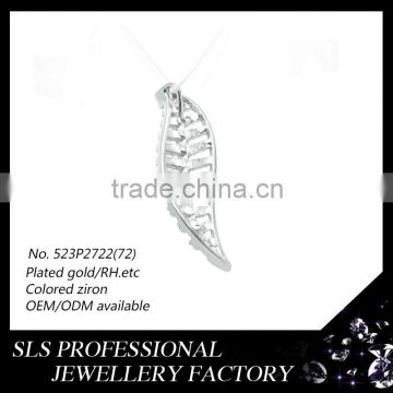 Jewelry pendant parts Long/Big leaf shape pendant wholesale sterling silver pendant