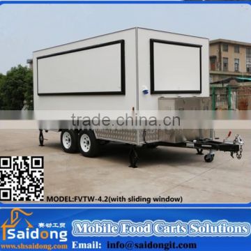 New type electric mobile food cart trailer CE approve hamburger vending truck