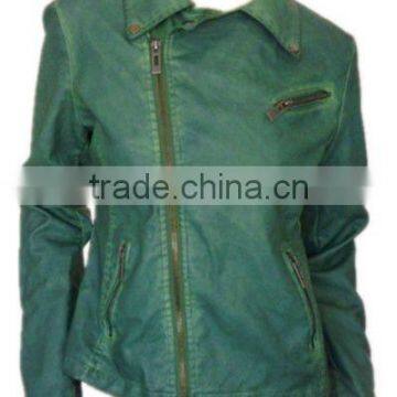 Garment Dye Ladies PU Short jacket,fashion jacket