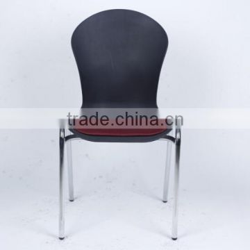 factory wholesale plastic stacking living room chairs with soft cushion 1015d