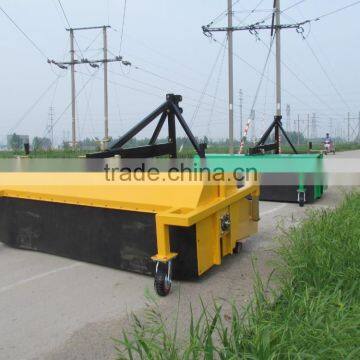 Tractor mounted road sweeping machine