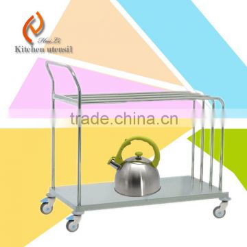 Hot sale high quality ISO9001 new fashion style stainless steel commercial hotel guest serve trolley cart with wheels
