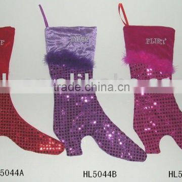 Christmas decorations shoes plastic christmas boot sock