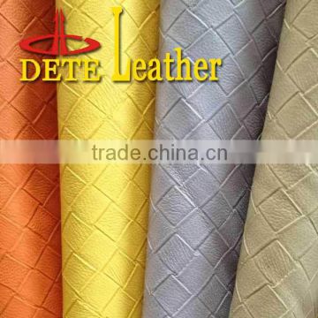 Artificial leather high quality braided fabric knitting embossed material