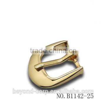 Tiny D shape women 25mm pure gold color finished pin buckle