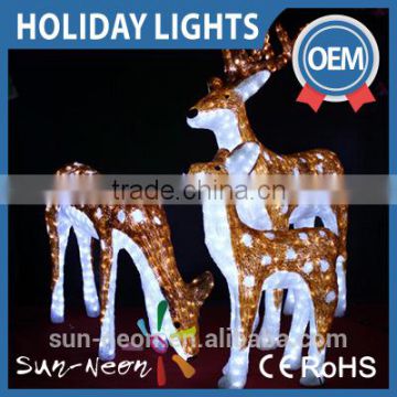 Christmas 3d Lighted Ice Deer/ Holiday 3d Motif Christmas 100cm Deer Decoration/led Light Reindeer