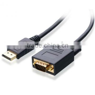 DisplayPort to VGA Male to Male Cable in Black 10 ft