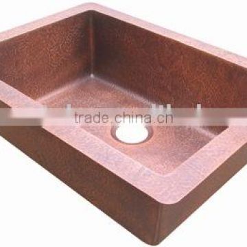hammered copper kitchen sink