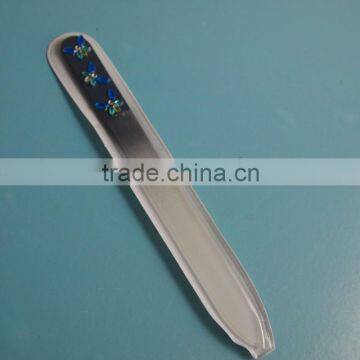 BLC-017 140mm With diamond on handle point tip crystal glass nail file in pvc bag