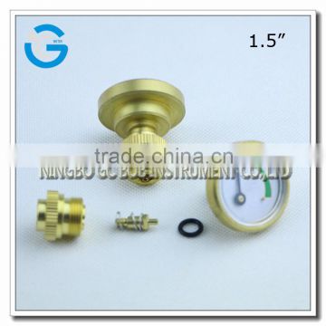 High quality 1.5 inch brass back connection pressure gauge for propane gas
