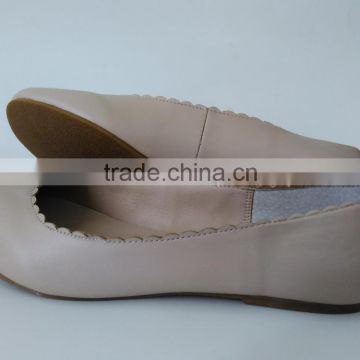 2016 lady flat leather shoe