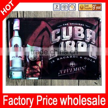 wholesale BACARDI metal sign (factory price) moq:100pcs