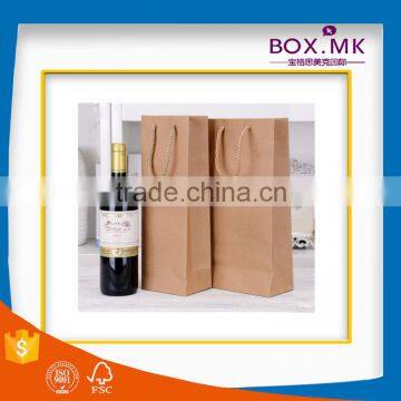 2016 Wholesale Handmade Durable Kraft Paper Wine Bag