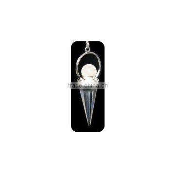 himalayan crystal pendulum with a rose quartz