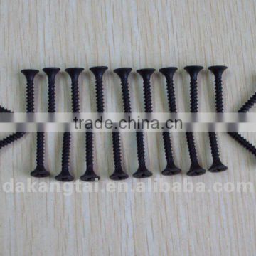 black drywall screws applicated in wood and metal