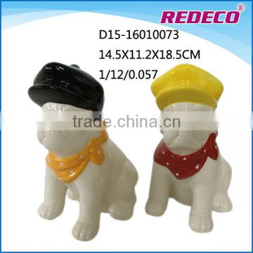 Funny ceramic decorative dog statue