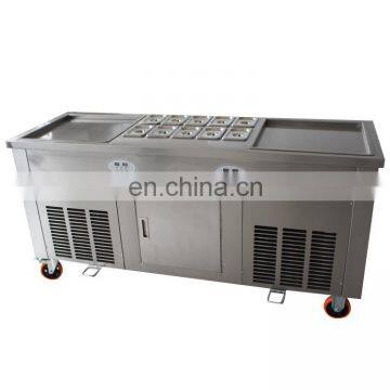 Double flat Pans Thailand Roll Fried Ice Cream Machine / Ice Cream Cold Plate / Fry Ice Cream Machine in zhengzhou