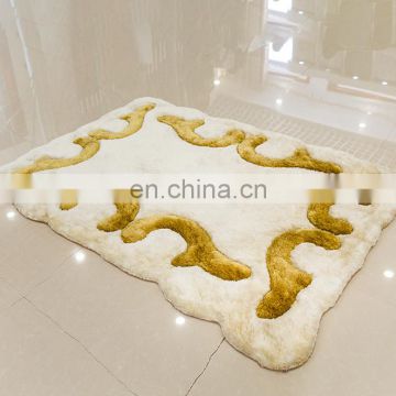 3d Silk Hand Knotted Rug Shaggy Wool Carpet Home Decorative Floor Mats