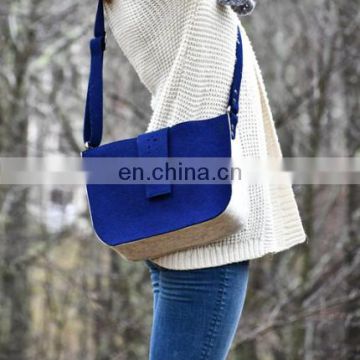 Handmade Modern Designed Felt Messenger Bag with cotton lining