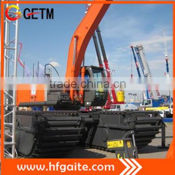 Amphibious excavator with independent, watertight compartment