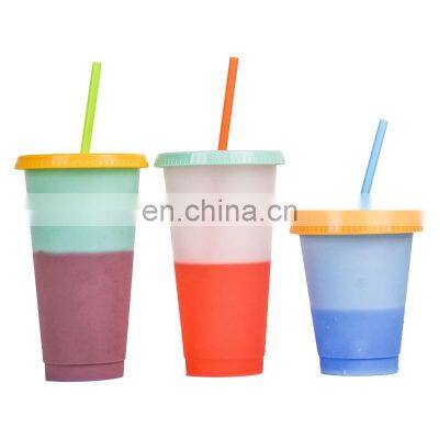 Wholesale Cheap Color Changing Tumbler Custom Reusable Magic Plastic Mugs in Bulk