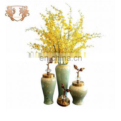 Porcelain And Brass Ceramic Decorative Elegant Nordic Vase