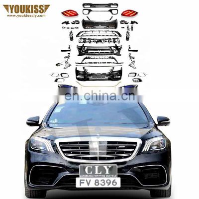 Ukiss Car Bumpers For Benz W222 222 S -Class Upgrade S63 S65 AMG Body kit Bumper Grille Diffuser Pipes Headlights Taillights