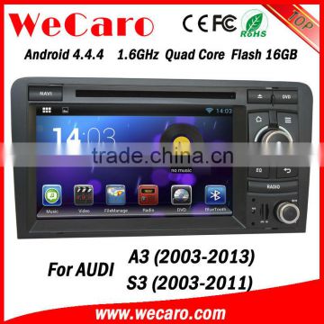 Newest High Version Wifi 3G android 4.4 car dvd player for audi a3 2003-2013 DVD +3G+BLUTOOTH +AM/FM+USB/SD +GPS