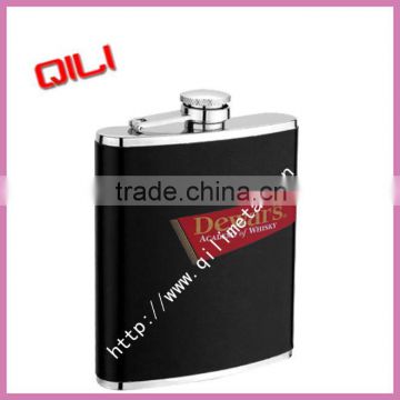 Stainless Steel Hip Flask With Leather