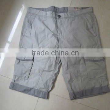 2012 mens casual white cotton cargo short with many big pockets
