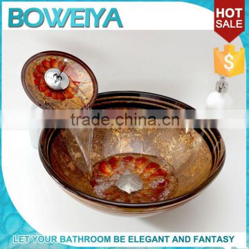 Top Grade Designer Brown Color Unbreake Glass Round Sink