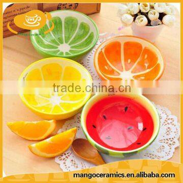 Creative colorful hand painted ceramic fruit bowl